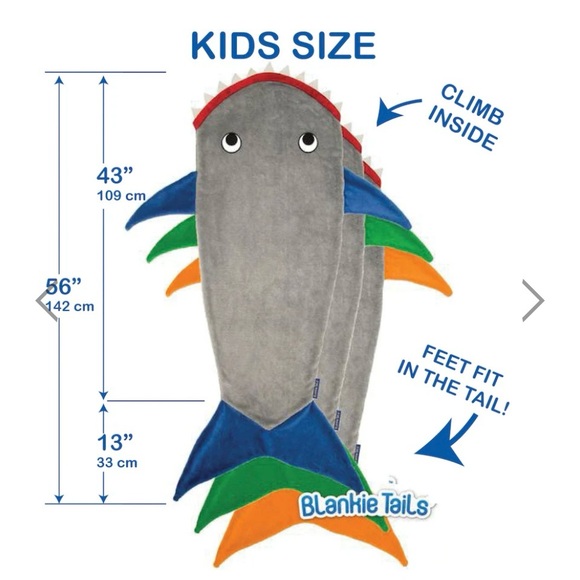 Blankie Tails kids Shark Blanket - Picture 10 of 12